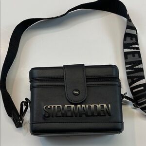 Steve Madden Black Logo Mini Crossbody Bag Adjustable Strap